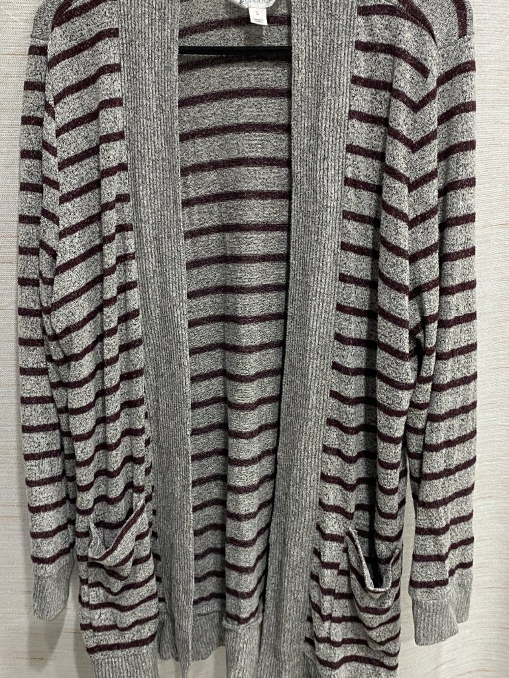 Market & Spruce Cardigan Grey Purple Large Womens (244)